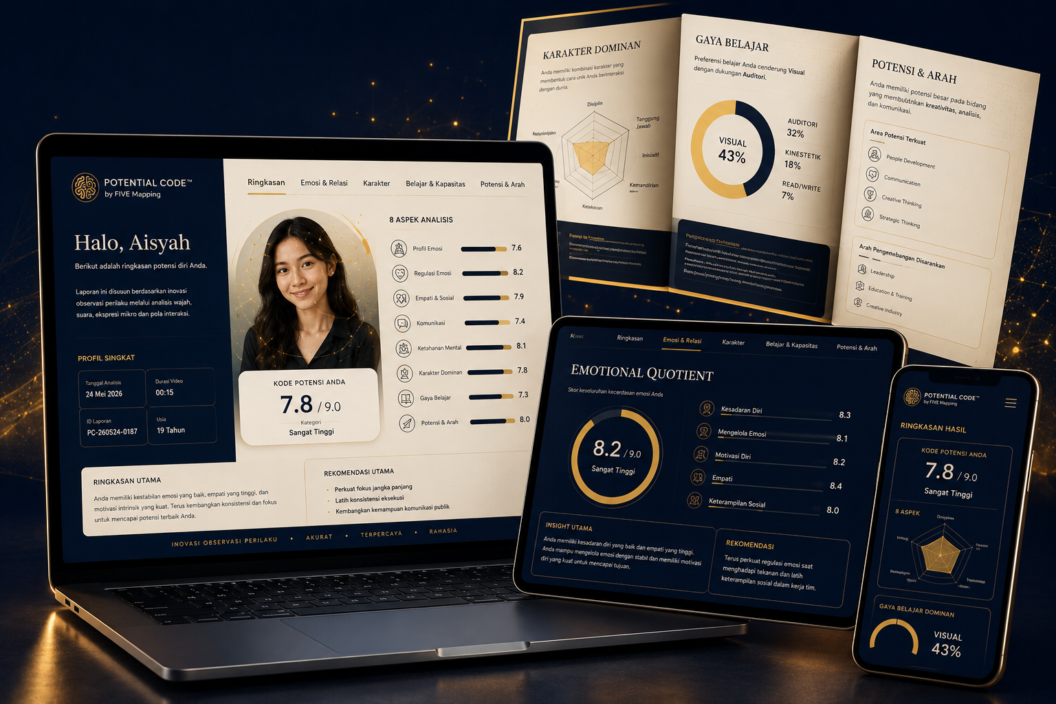 Contoh laporan Potential Code — gaya belajar